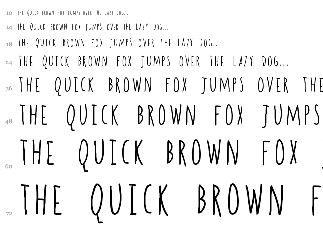 Spill the Beans font waterfall